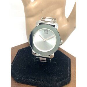 Movado Women's Watch 3600702 Bold Swiss Quartz Silver Steel Pink Ceramic 36mm